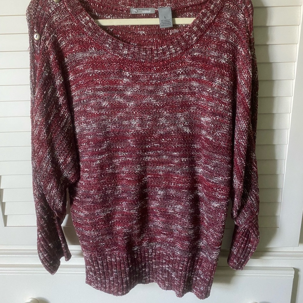 new directions Marled Wine Crewneck Sweater